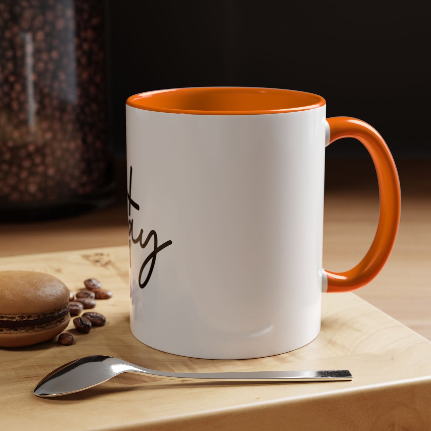 Faith-Inspired Accent Coffee Mug, Motivational Drinkware, Gift for Friends, Office Decor, Christian Encouragement