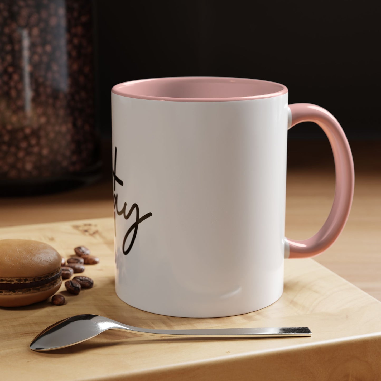 Faith-Inspired Accent Coffee Mug, Motivational Drinkware, Gift for Friends, Office Decor, Christian Encouragement