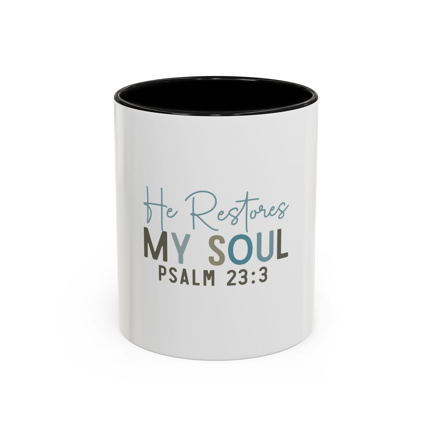 Inspirational Coffee Mug - "He Restores My Soul" Psalm 23:3, Faith Mug, Religious Gift, Christian Quote Mug, Motivational Coffee Cup, [...]