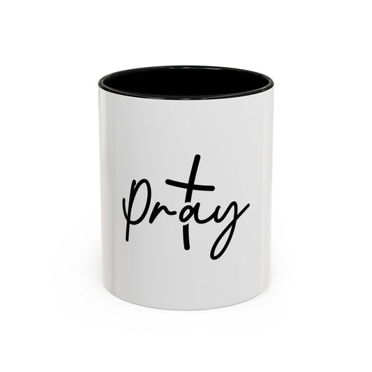 Faith-Inspired Accent Coffee Mug, Motivational Drinkware, Gift for Friends, Office Decor, Christian Encouragement