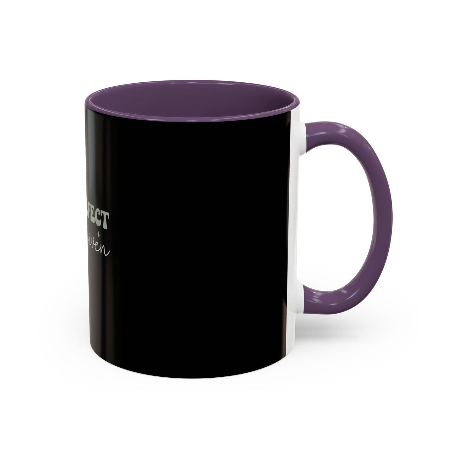 Not Perfect Just Forgiven Coffee Mug, Inspirational Quote Mug, Black Accent Mug, Comfort Gift for Friends, Motivational Coffee Cup