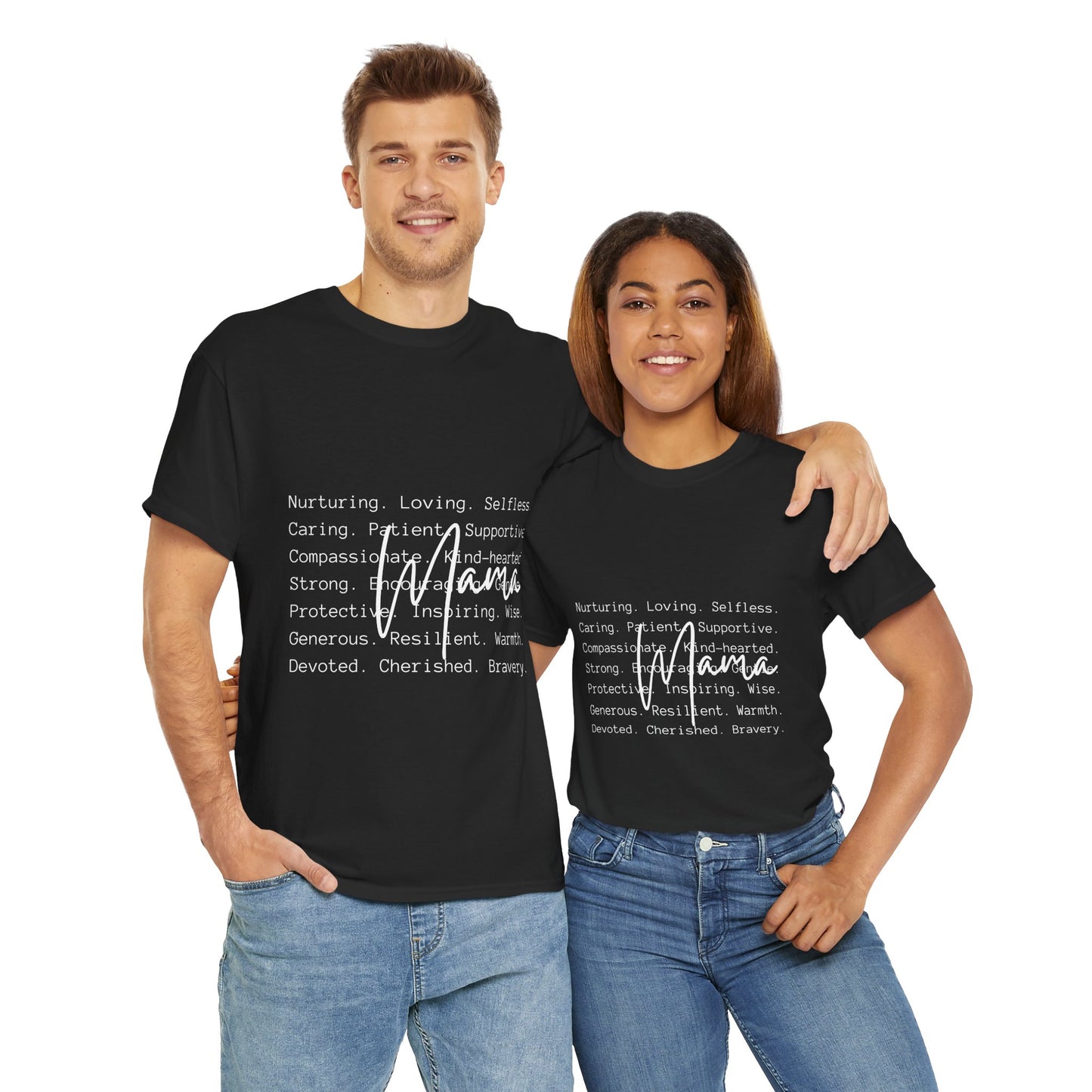 Inspirational Unisex Heavy Cotton Tee - Nurturing, Loving, Supportive Design