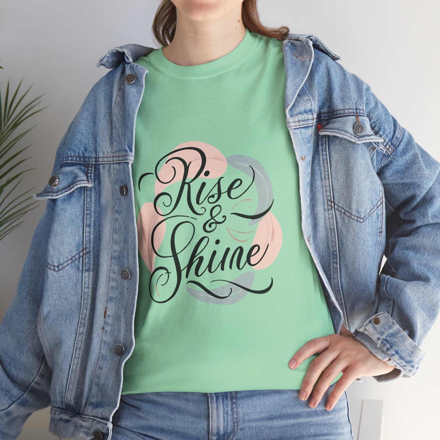 Inspirational 'Rise & Shine' Unisex Heavy Cotton Tee