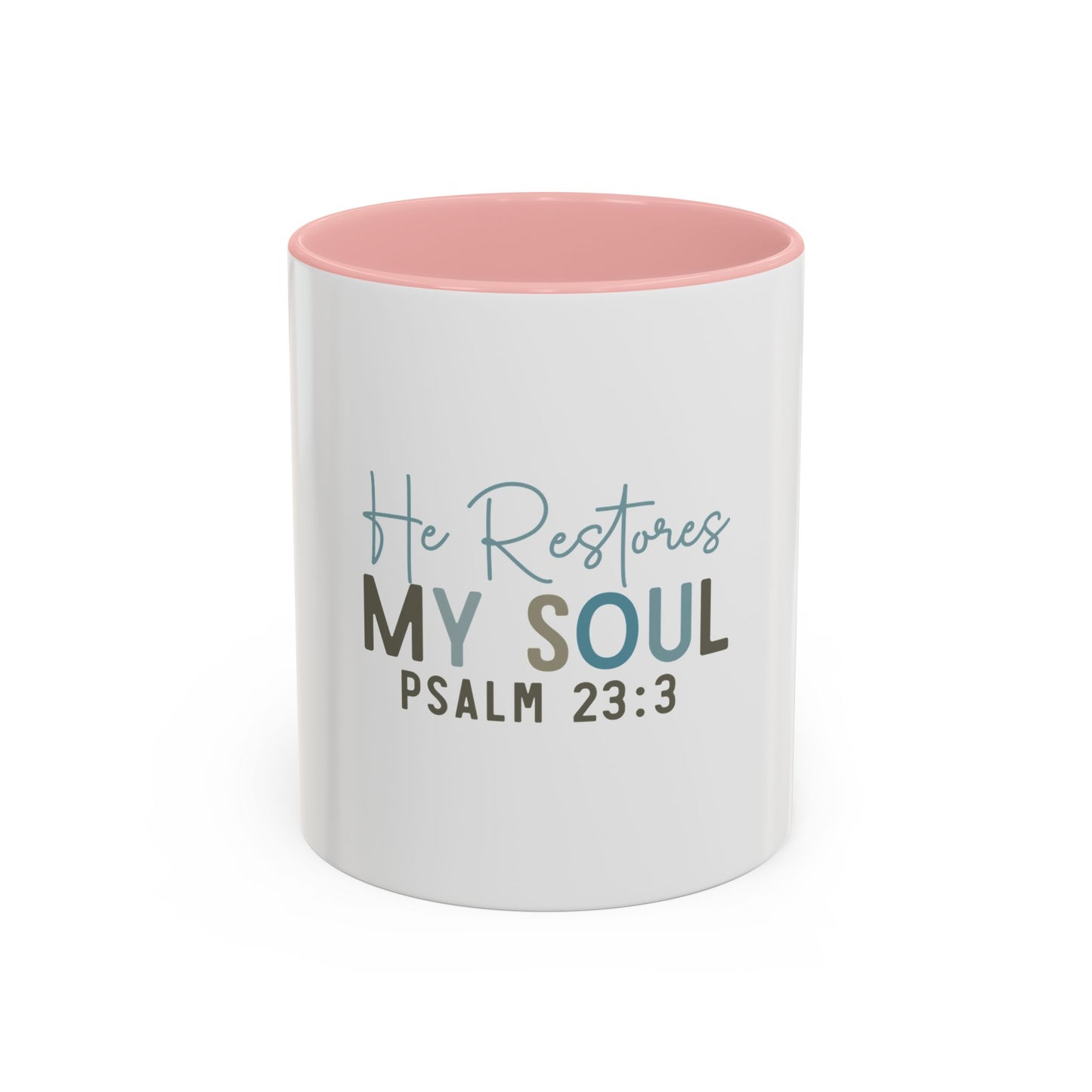 Inspirational Coffee Mug - "He Restores My Soul" Psalm 23:3, Faith Mug, Religious Gift, Christian Quote Mug, Motivational Coffee Cup, [...]