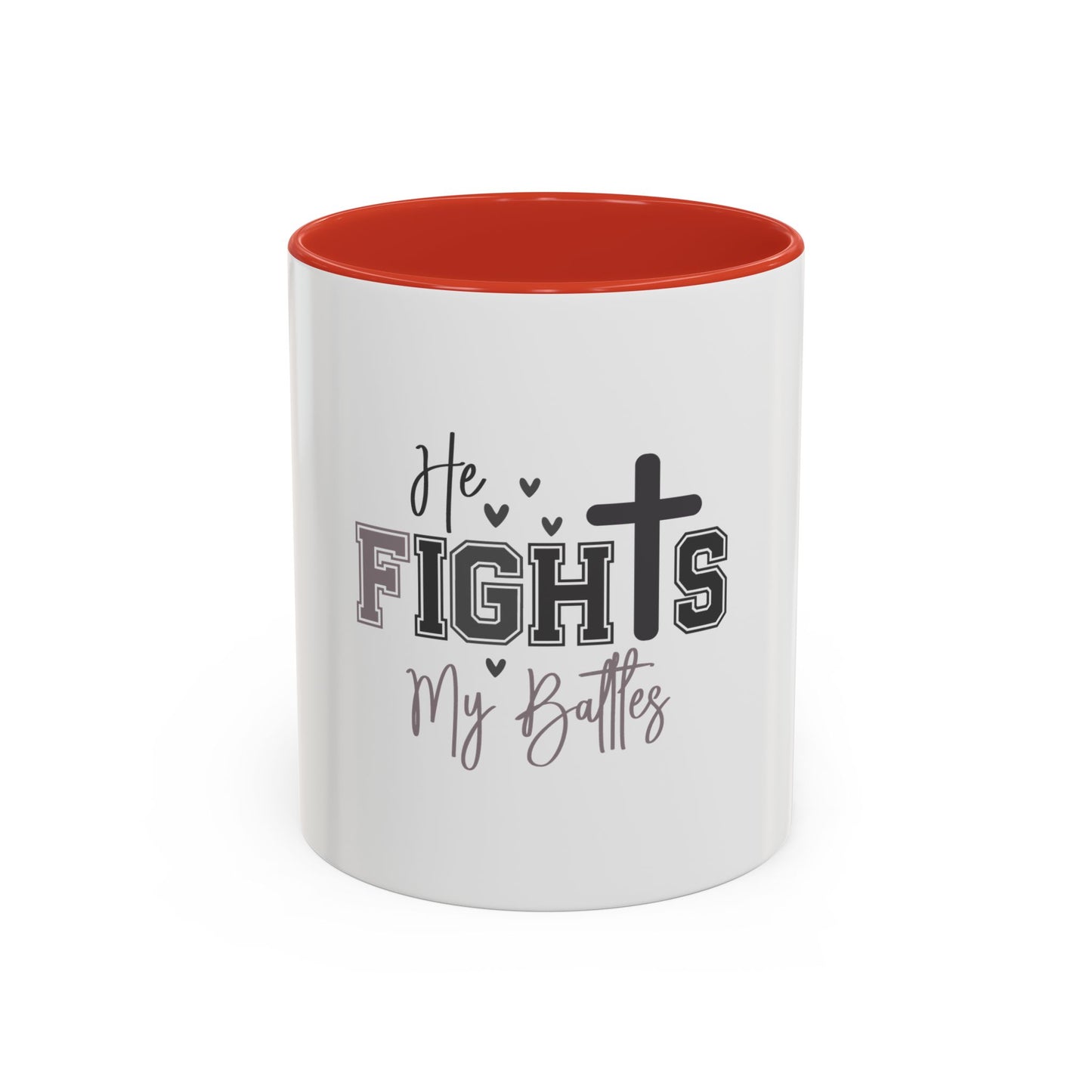 Inspirational Coffee Mug - He Fights My Battles, Motivational Gift for Believers, Faith-Based Home Decor, Christian Drinkware, [...]