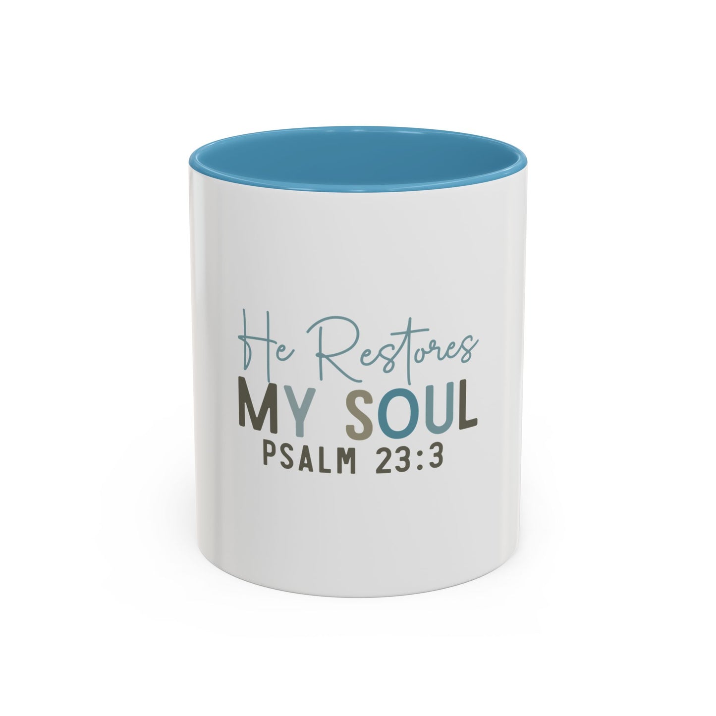 Inspirational Coffee Mug - "He Restores My Soul" Psalm 23:3, Faith Mug, Religious Gift, Christian Quote Mug, Motivational Coffee Cup, [...]