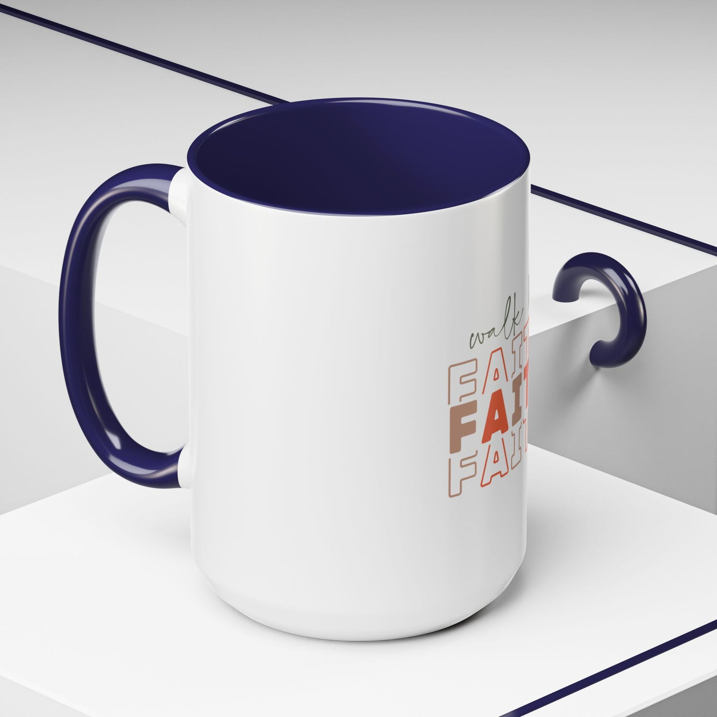 Faith-Inspired Accent Coffee Mug - Motivational Drinkware, Inspirational Gift, Home Office Decor, Prayer Mug, Christian Lifestyle