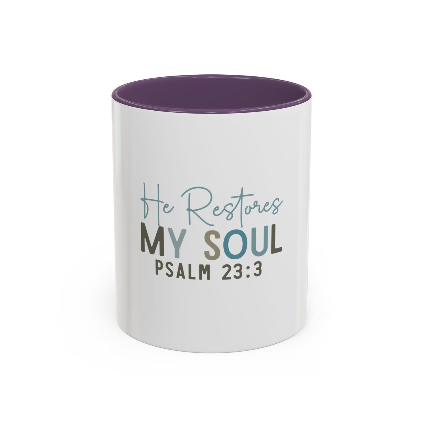 Inspirational Coffee Mug - "He Restores My Soul" Psalm 23:3, Faith Mug, Religious Gift, Christian Quote Mug, Motivational Coffee Cup, [...]