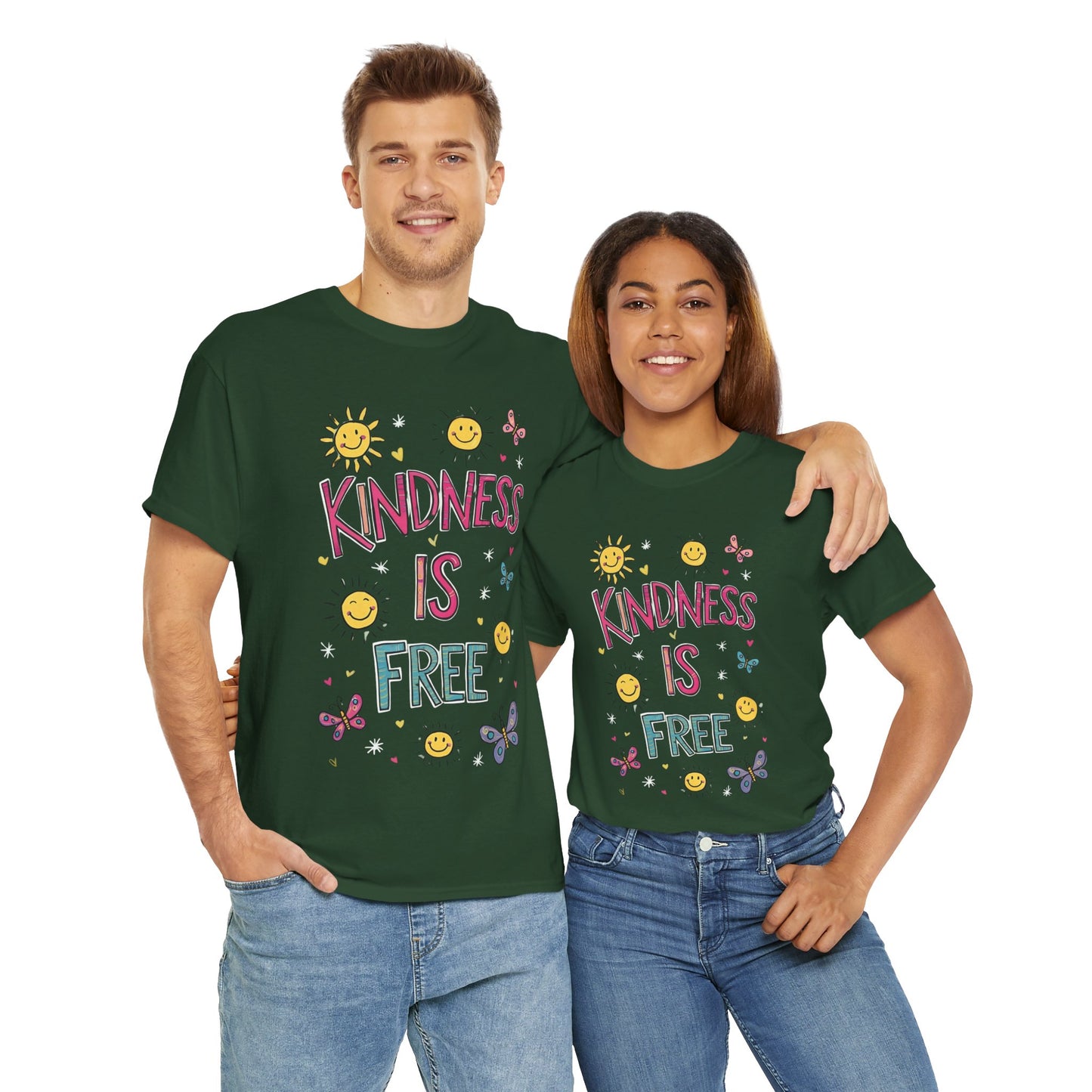 Kindness is Free T-Shirt | Unisex Heavy Cotton Tee for Spreading Positivity