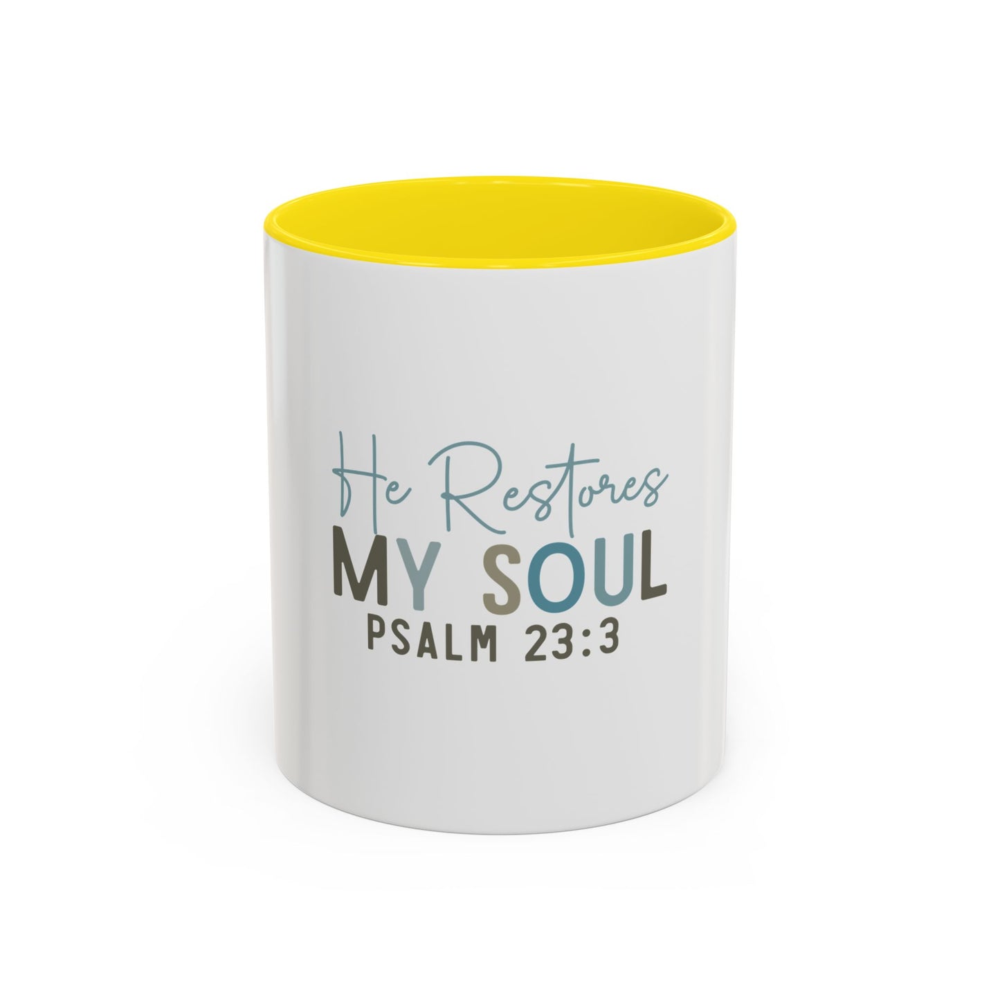 Inspirational Coffee Mug - "He Restores My Soul" Psalm 23:3, Faith Mug, Religious Gift, Christian Quote Mug, Motivational Coffee Cup, [...]