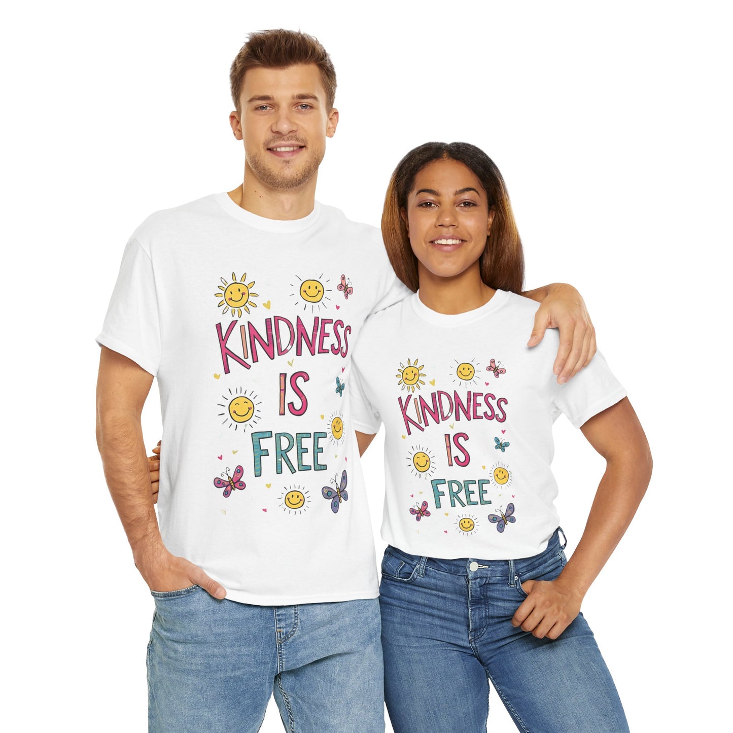 Kindness is Free T-Shirt | Unisex Heavy Cotton Tee for Spreading Positivity